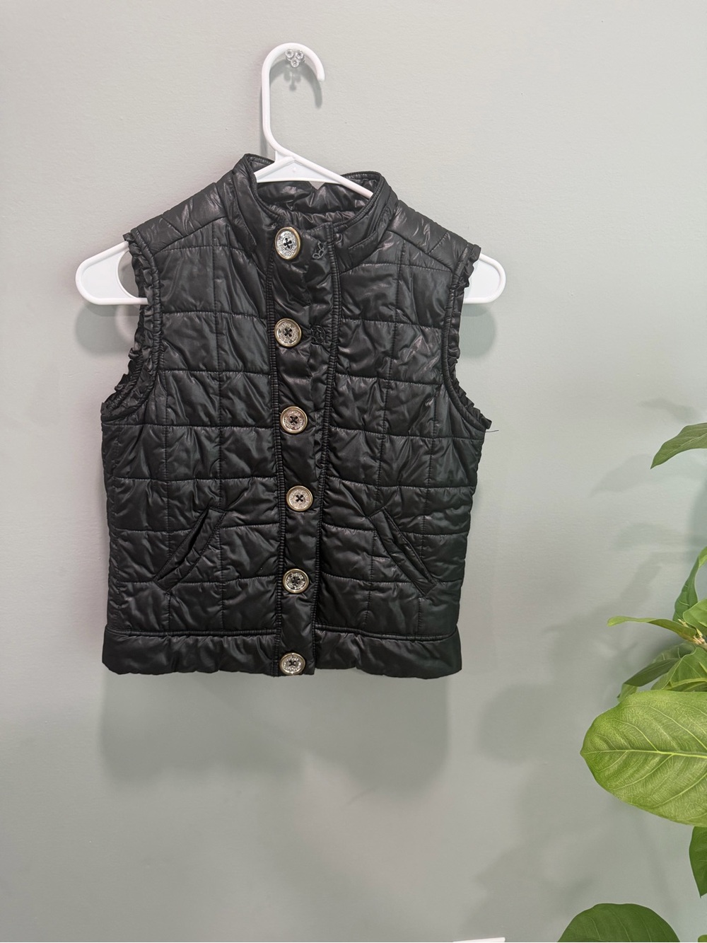 Kids Black Quilted Vest